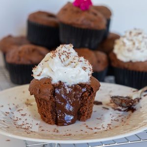 Chocolate Filled Cupcakes (Gluten-Free, Egg-Free)
