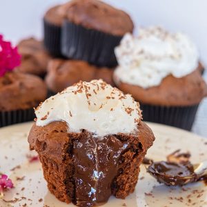 Chocolate Filled Cupcakes (Gluten-Free, Egg-Free)