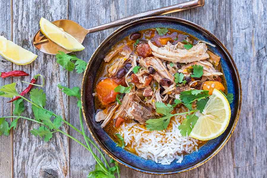 cuban pork ragout with black beans made in instant pot