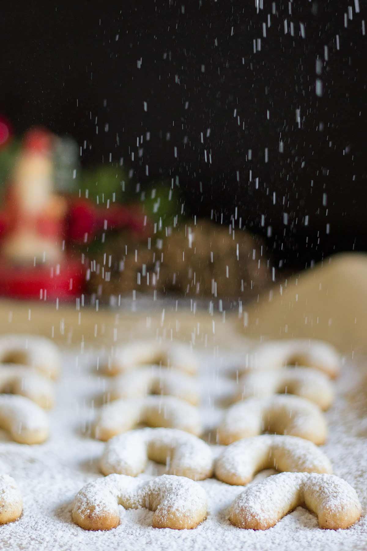 CRESCENT COOKIES ON PARCHMENT PAPER