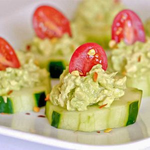 Cucumber Bites With Spicy Guacamole