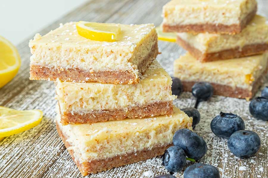 keto gluten free lemon bar slices 