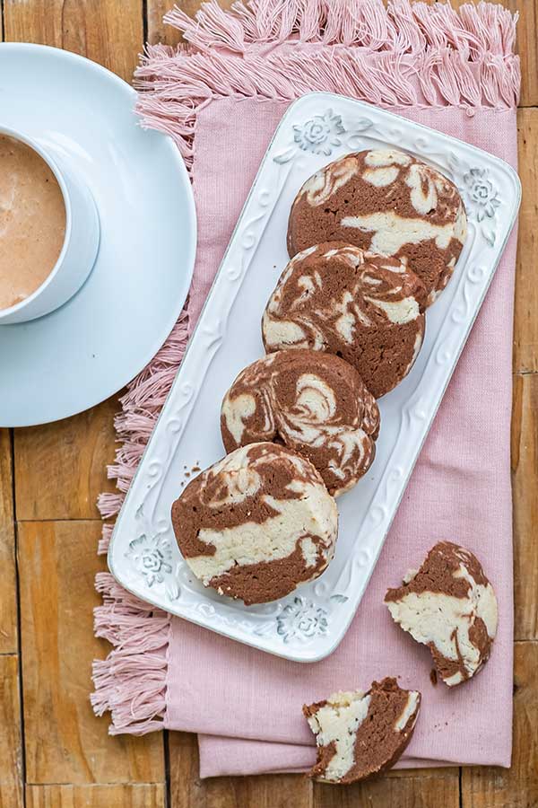 Gluten-Free Chocolate Swirl Shortbread Cookies
