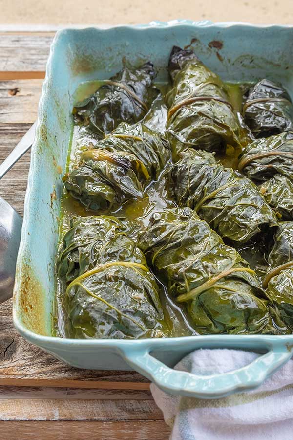 baked stuffed chard rolls, gluten free