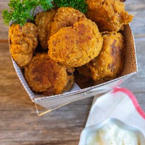 Gluten-Free Baked Yam Falafel