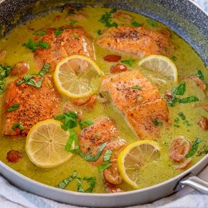 Healthy Coconut Pesto Salmon