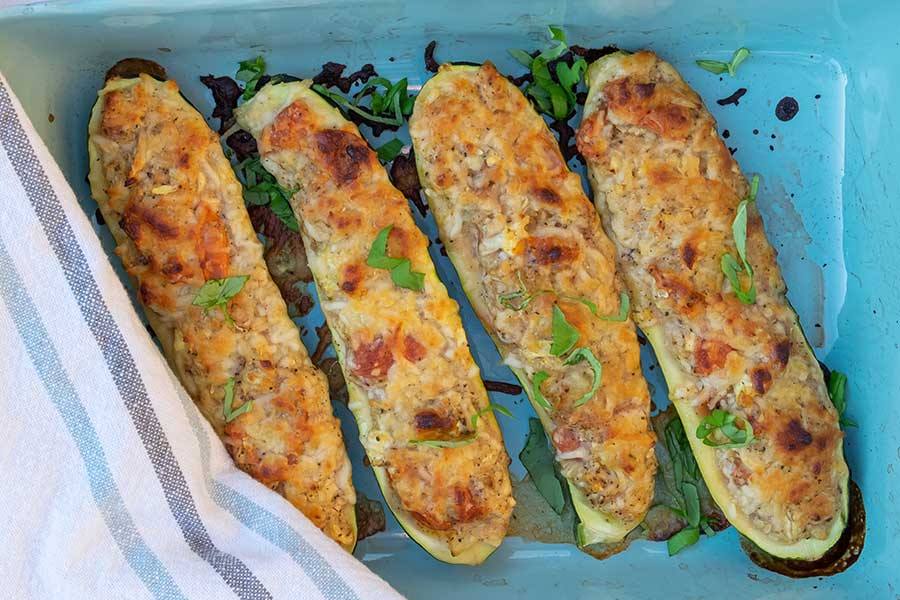 stuffed zucchini, Keto