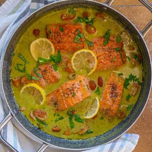 Healthy Coconut Pesto Salmon