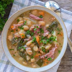 Instant Pot White Bean Soup Ham and Collards