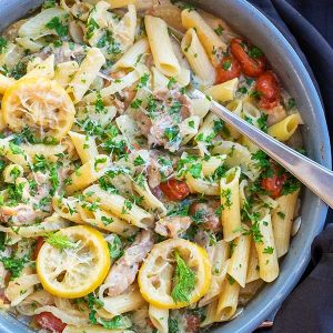 One-Skillet Chicken Pasta with Fennel – Gluten Free