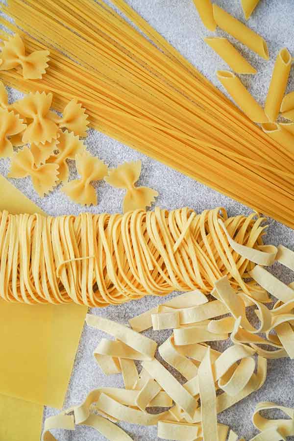 various dry gluten free pasta