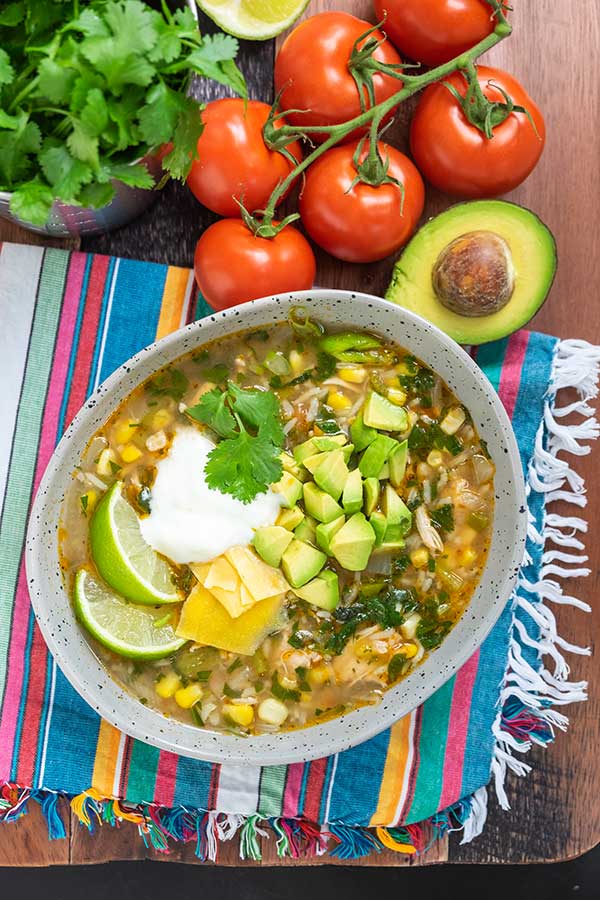 One Pot Mexican Chicken and Rice Soup - Healthy/GF