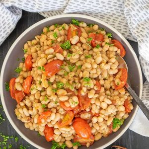 White Beans with Tomatoes and Garlic