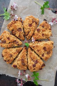 cranberry oat scones, gluten free
