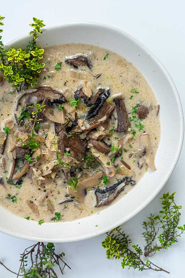 Creamy Chicken Mushroom and Rice Soup - Only Gluten Free Recipes