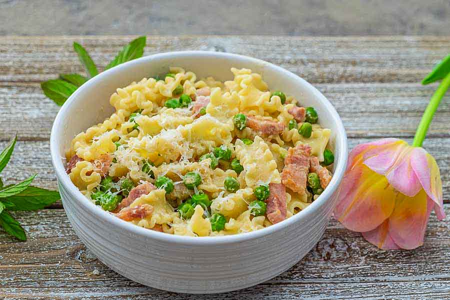 HAM AND PEAS PASTA, GLUTEN FREE