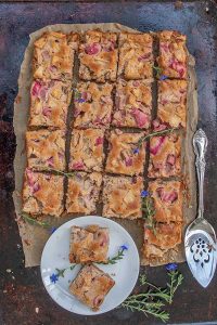 rhubarb apple coffee cake, gluten free