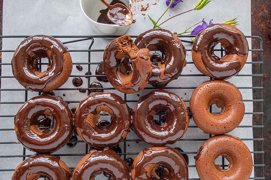 baked chocolate donuts, gluten free