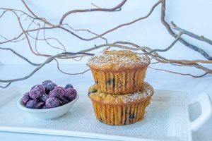 gluten-free blueberry apple corn muffin