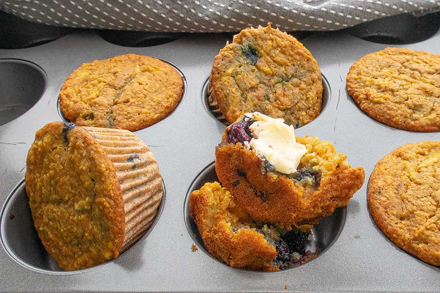 gluten free blueberry apple corn muffin