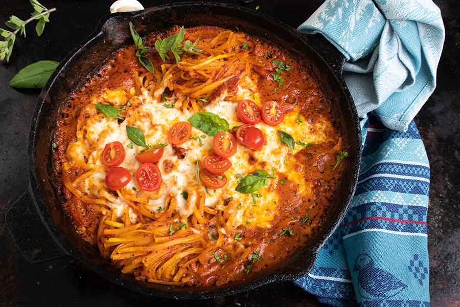 skillet creamy tomato pasta, gluten free