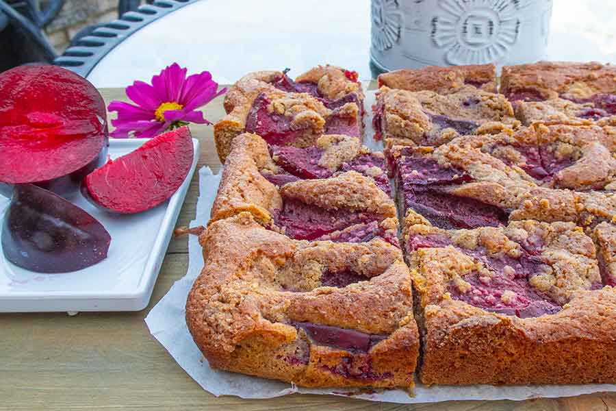 breakfast plum cake, gluten-free