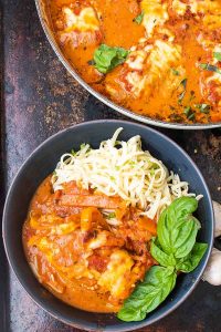 one dish chicken bake with marinara sauce, gluten free