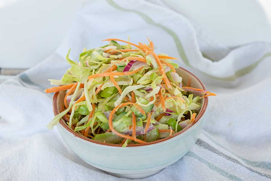 vegan coleslaw in a bowl