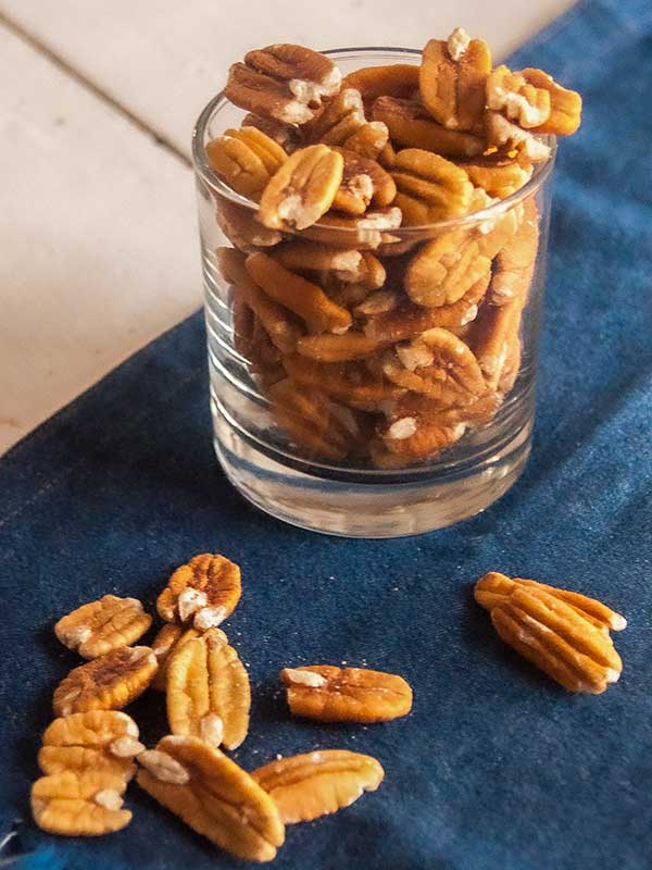 pecans in a glass