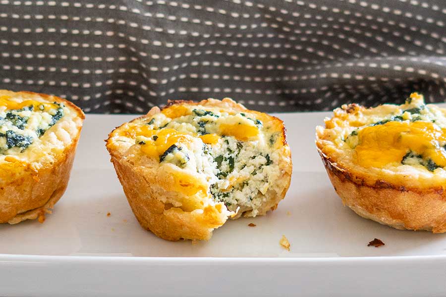 gluten-free puff pastry spinach cheese cups