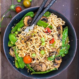 Gluten-Free Miso Ramen with Sesame Mushrooms