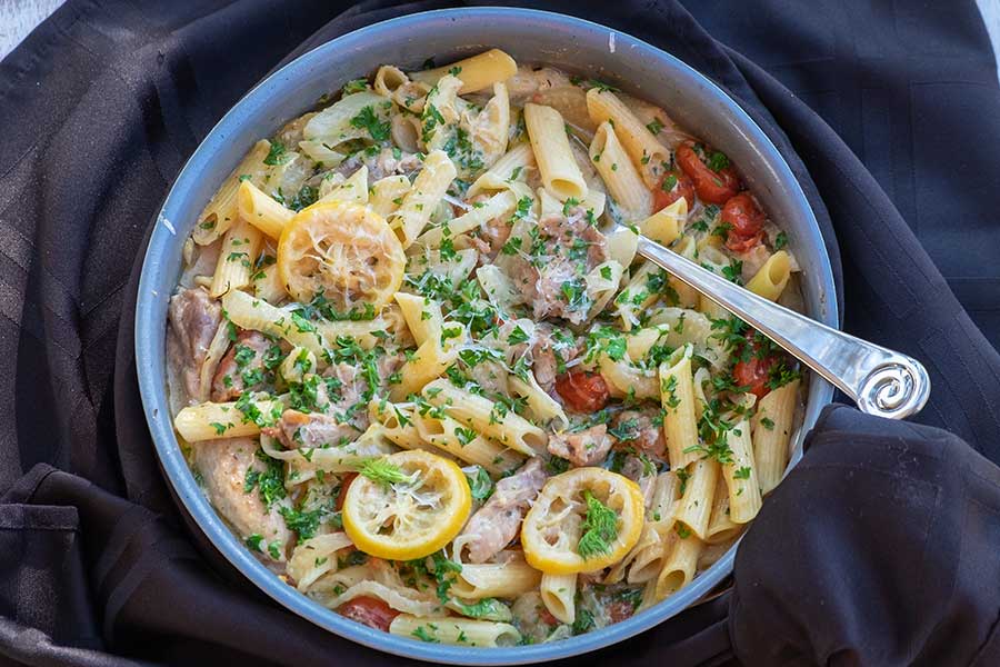 one skillet chicken pasta, gluten free