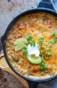 gluten-free king ranch chicken in a skillet