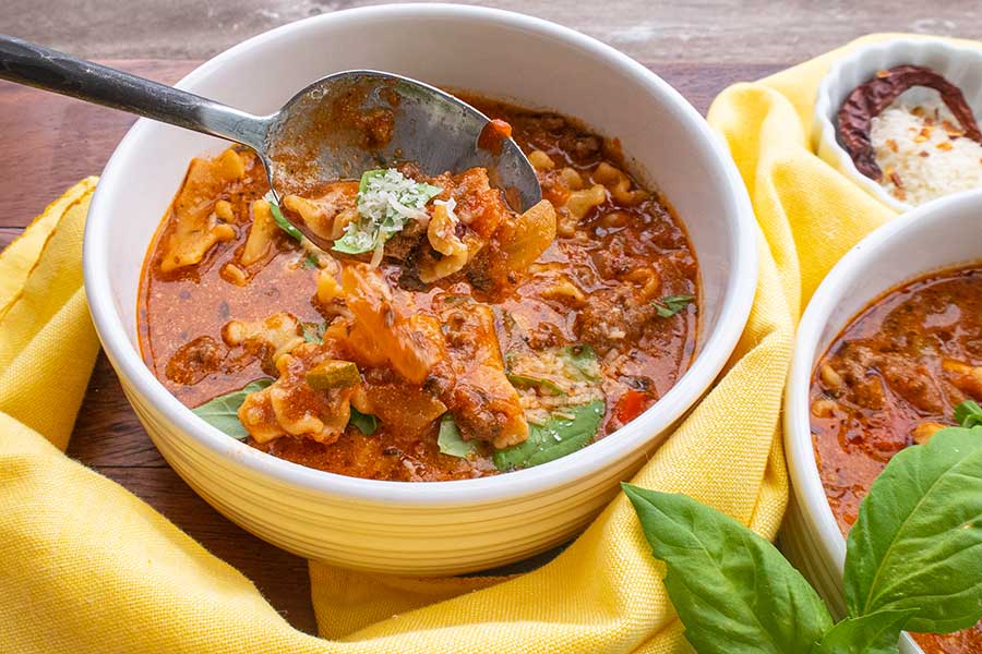 one-pot, gluten free lasagna soup