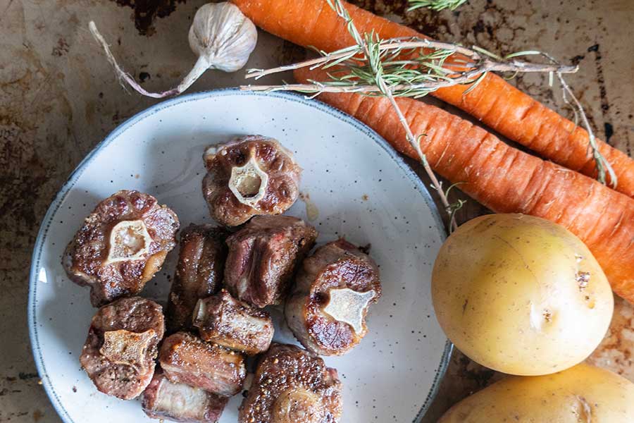 oxtails on a plate