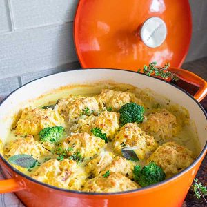 Broccoli Cheddar Soup with Bacon Cheese Biscuits, Gluten-Free