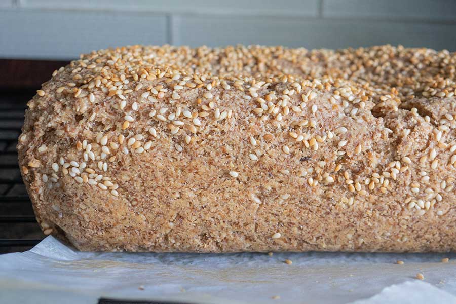 side view of the entire keto bread loaf