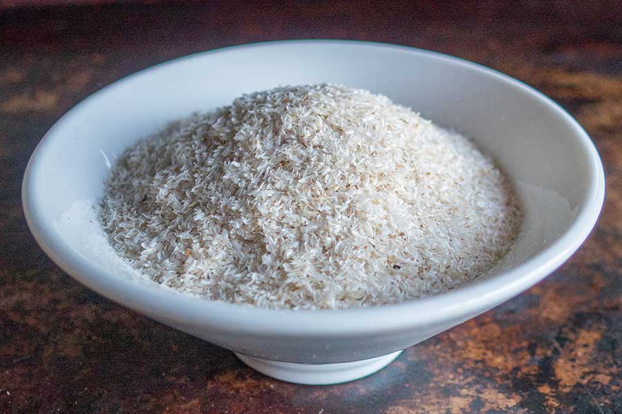 whole psyllium husk in a bowl