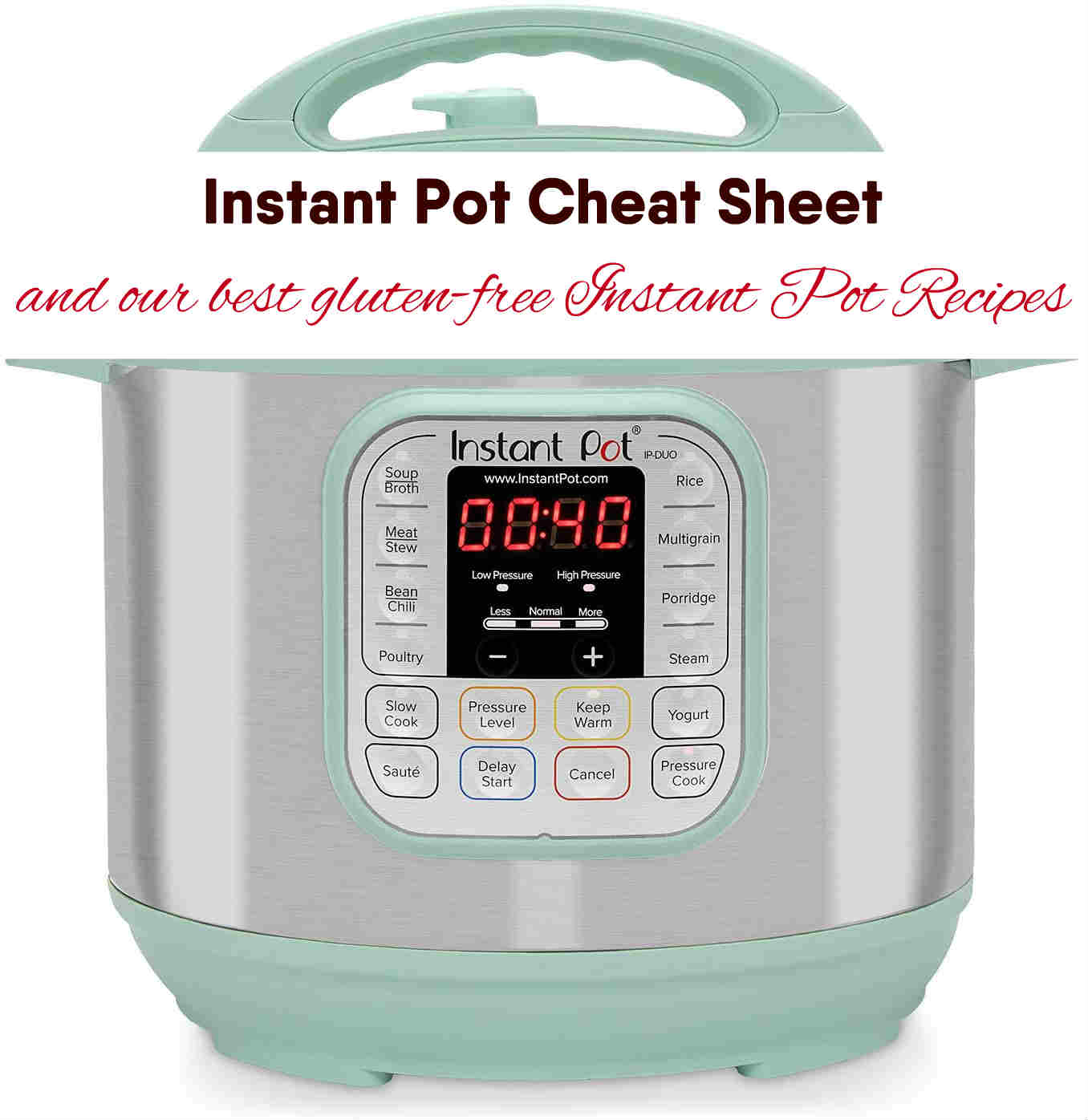 Instant Pot Cheat Sheet and Our Best Recipes - Only Gluten Free Recipes