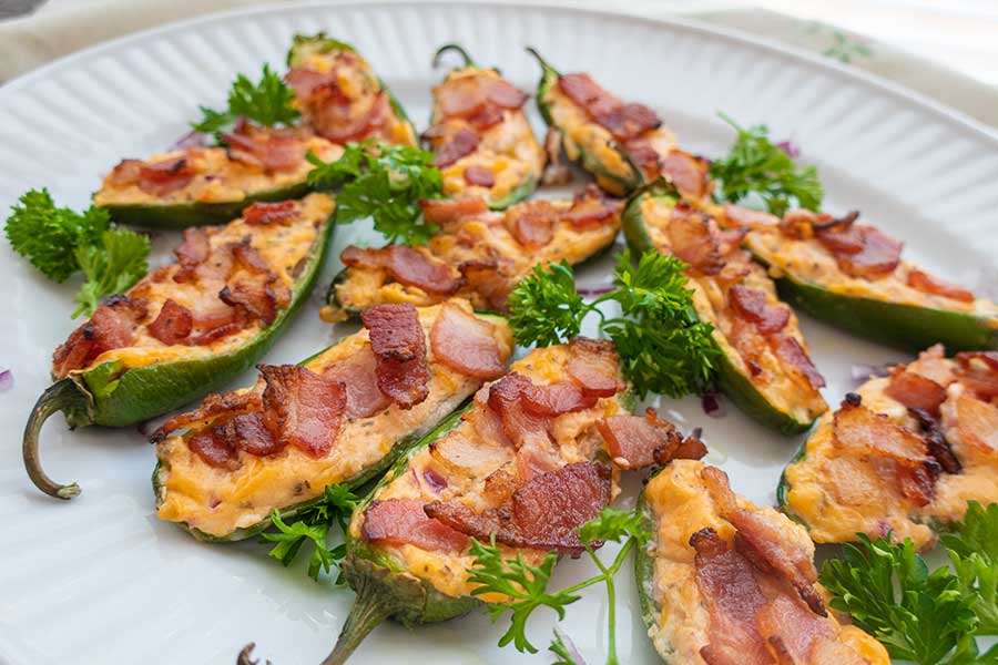 Jalapeno poppers on a platter