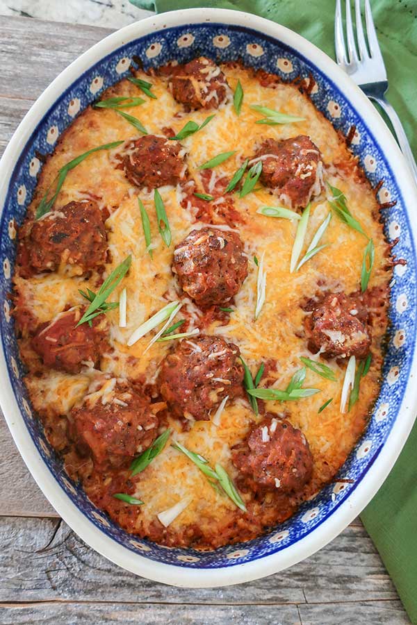 Gluten Free Italian Meatballs and Rice Casserole