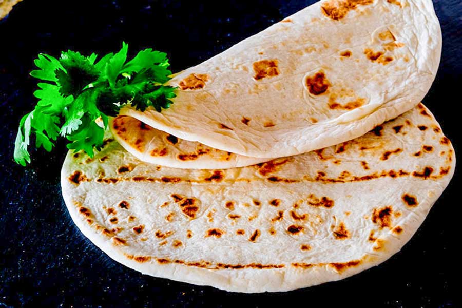 naan bread made in cast iron skillet