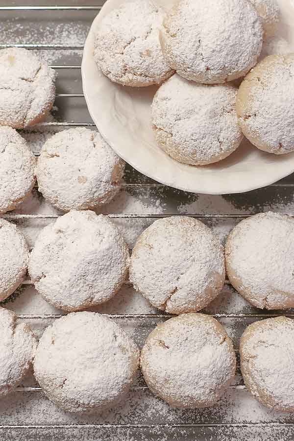 Grain-Free snowball cookies on a plate