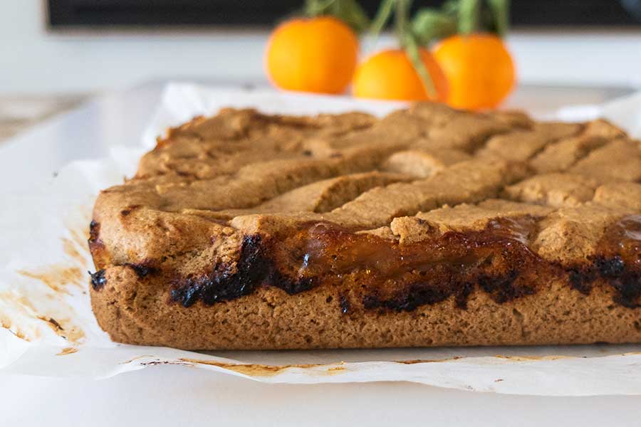 apricot linzer squares, gluten free