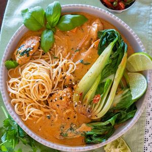 30 Minute Creamy Thai Chicken with Noodles