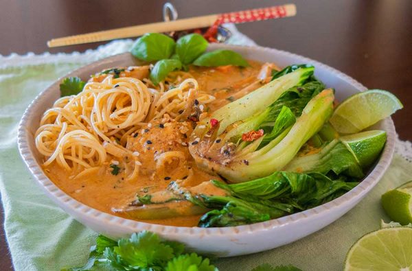 30 Minute Creamy Thai Chicken with Noodles - Only Gluten Free Recipes