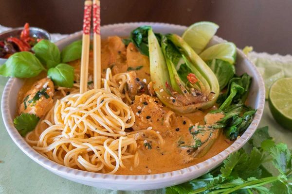 30 Minute Creamy Thai Chicken with Noodles - Only Gluten Free Recipes