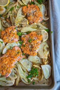 salmon dinner with fennel