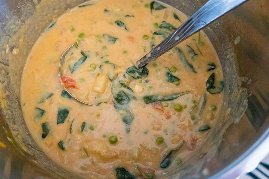 potato and spinach curry soup