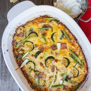 Zucchini And Ham Cheese Casserole – Keto